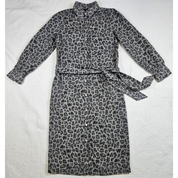 NWT Hush Gray Leopard Lexi Denim Dress Size 4 - Picture 5 of 14